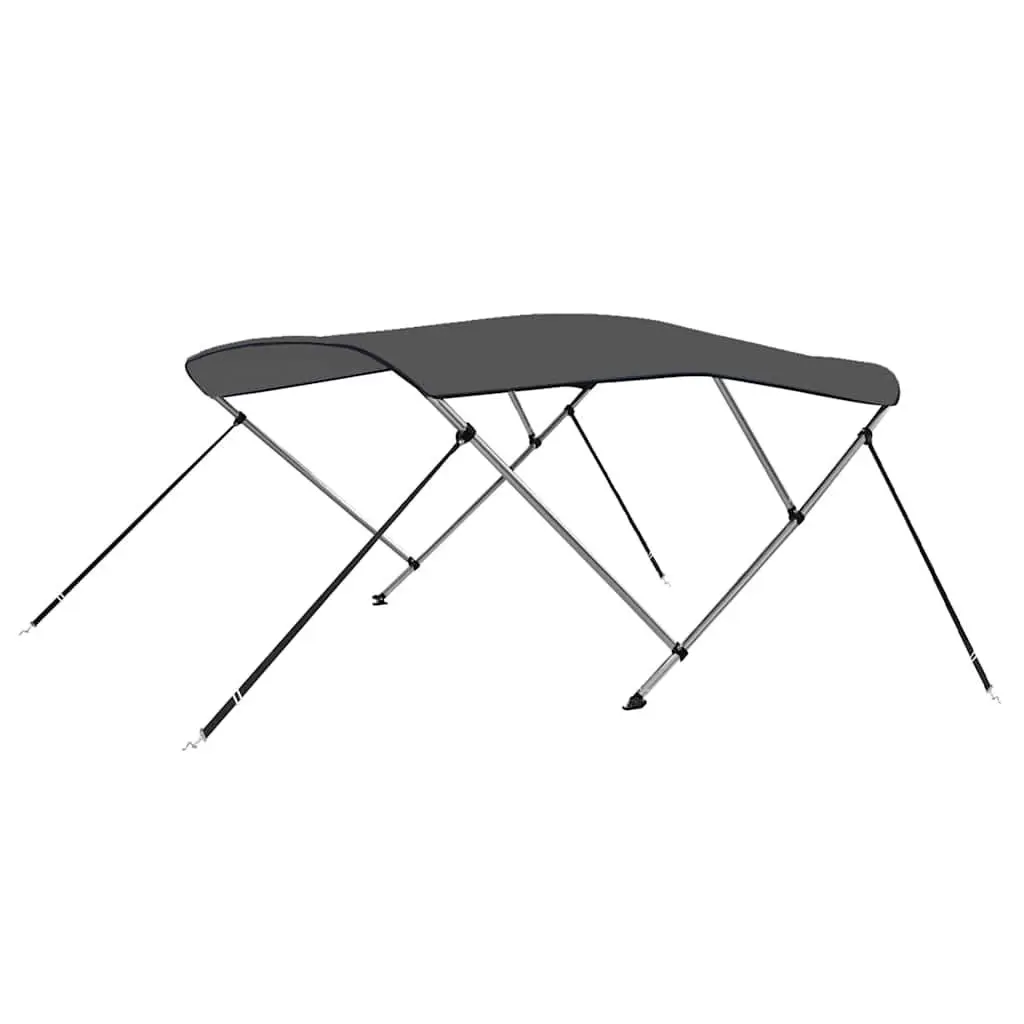 3 Bow Bimini Top Boat Canopy Anthracite Adjustable Width 137 cm
