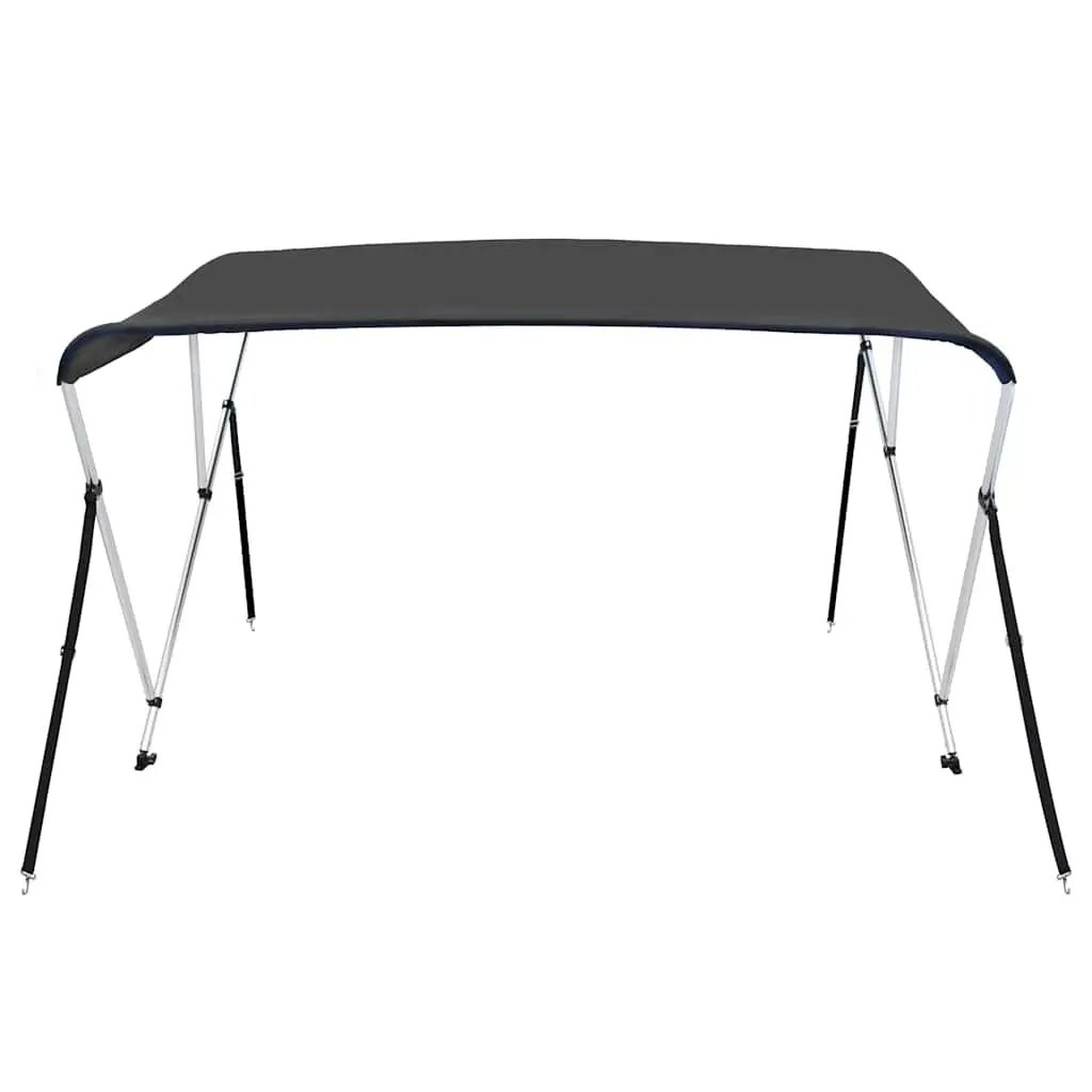 3 Bow Bimini Top Boat Canopy Anthracite Adjustable Width 137 cm