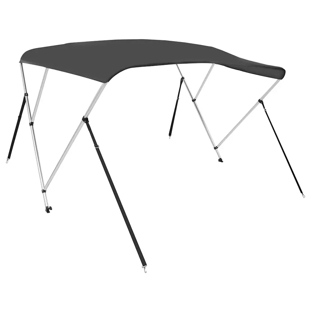 3 Bow Bimini Top Boat Canopy Anthracite Adjustable Width 137 cm