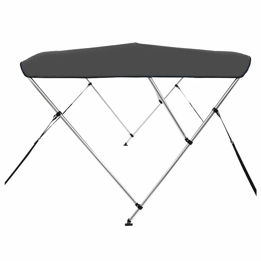3 Bow Bimini Top Boat Canopy Anthracite Adjustable Width 137 cm
