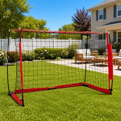 Portable Foldable Soccer Goal Football Training Net Black Backyard Practice