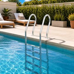 Pool Ladder 54x38x211 cm Stainless Steel Swimming Non-Slip Step Handrail