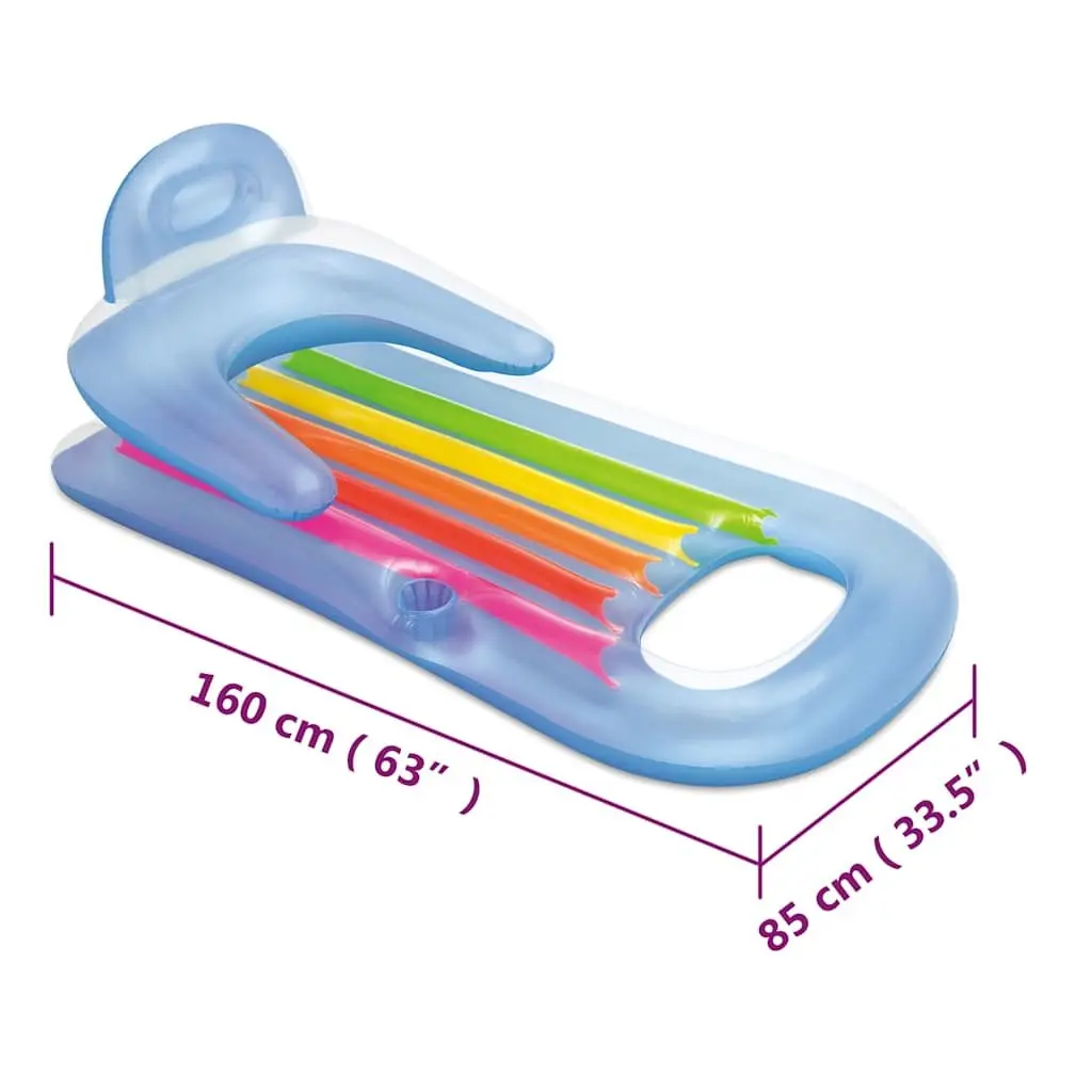 Inflatable Pool Lounger 160x85 cm Vinyl Floating Mat Water Relaxation Lounge Bed