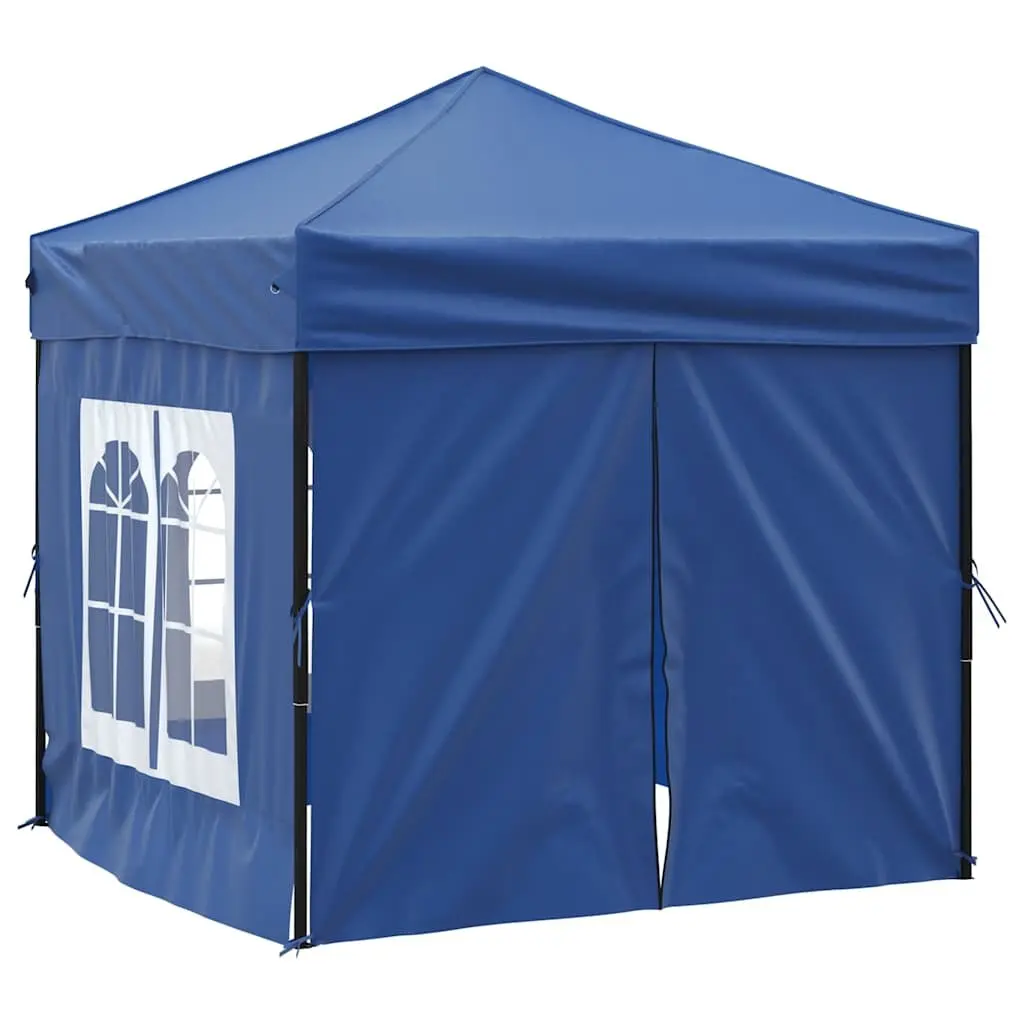 Folding Party Tent with Sidewalls Blue 2x2m Outdoor Canopy Gazebo Camping