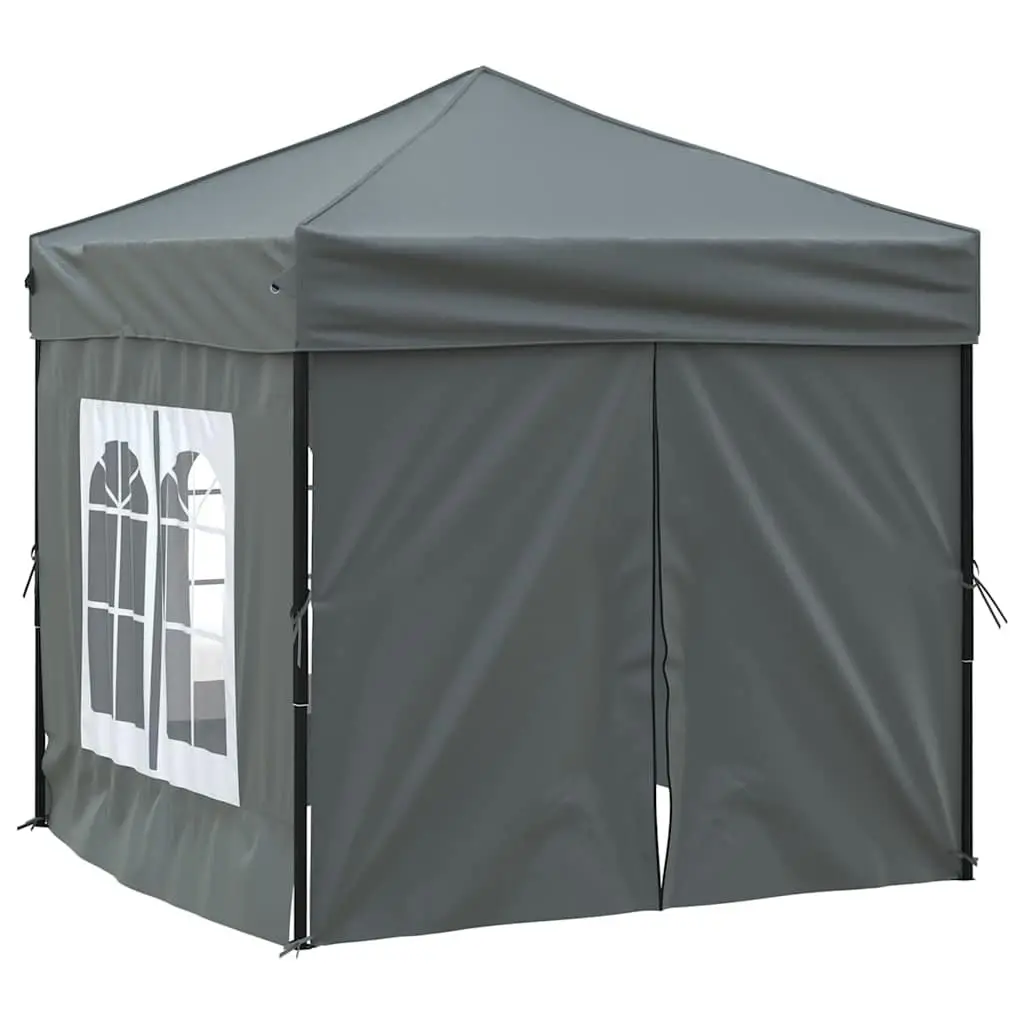 Folding Party Tent UV Resistant 2x2m Anthracite Outdoor Gazebo Canopy with Sidewalls