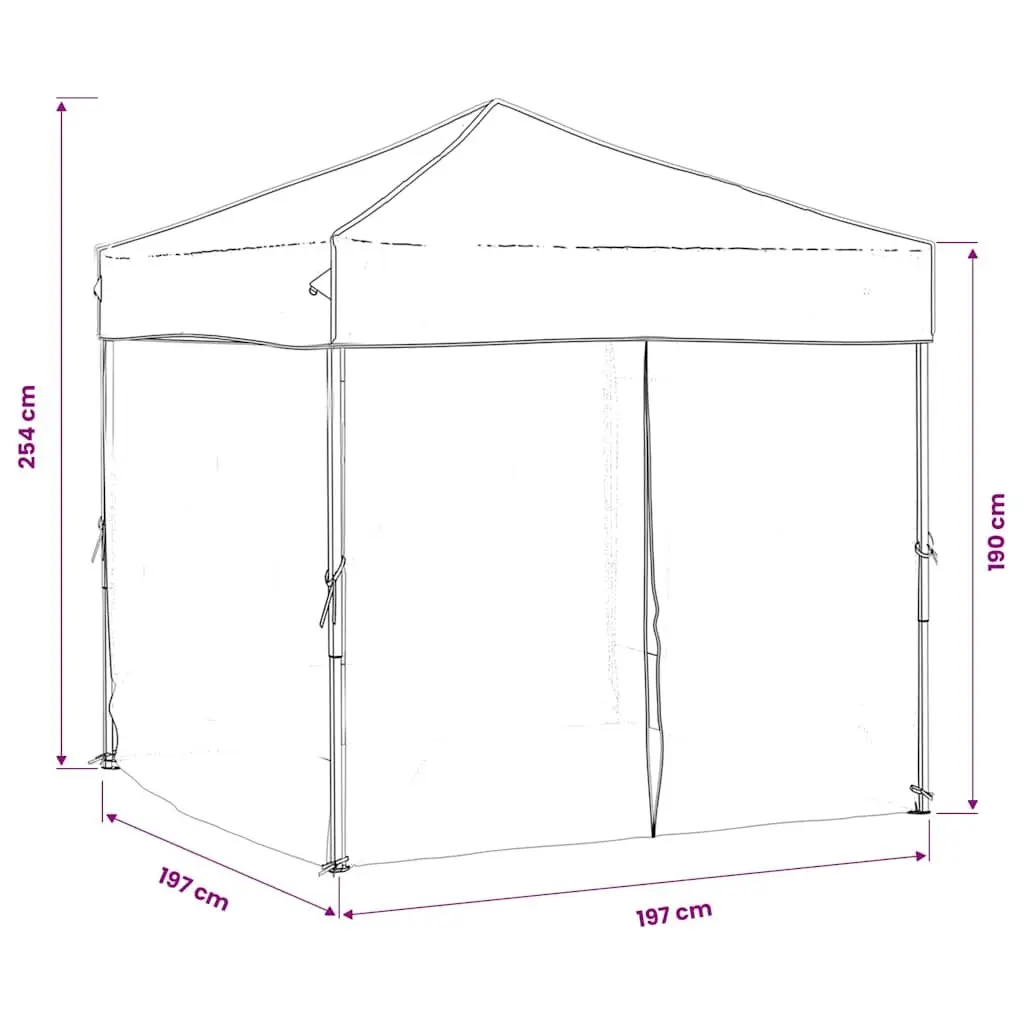 Folding Party Tent UV Resistant 2x2m Anthracite Outdoor Gazebo Canopy with Sidewalls