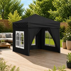 Folding Party Tent 2x2 m Black - Ideal for Your Gatherings