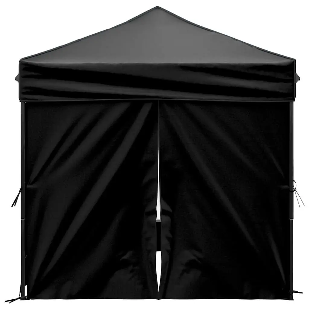 Folding Party Tent with Sidewalls Black 2x2 m Outdoor Canopy Gazebo