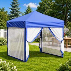 Friendly Blue Folding Party Tent with Sidewalls 2x2m