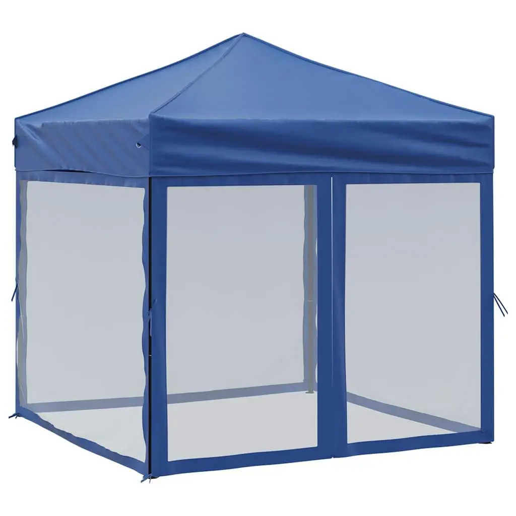 Folding Party Tent Blue 2x2m with Sidewalls Outdoor Canopy Gazebo