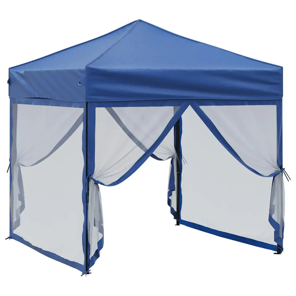 Folding Party Tent Blue 2x2m with Sidewalls Outdoor Canopy Gazebo