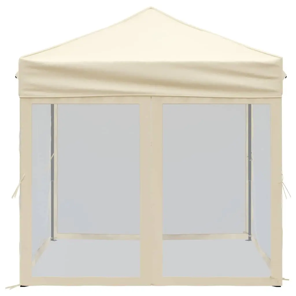 Folding Party Tent with Sidewalls Cream 2x2m Outdoor Gazebo Canopy