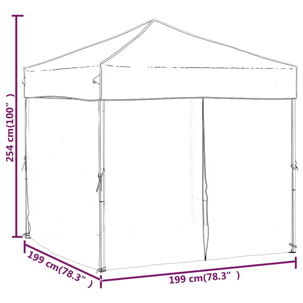 Folding Party Tent with Sidewalls Cream 2x2m Outdoor Gazebo Canopy