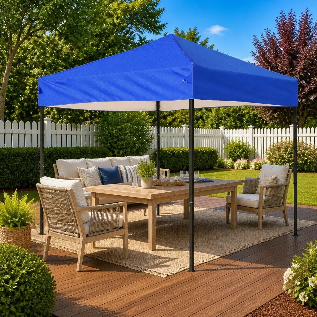 Folding Tent Blue 3x3m Outdoor Canopy Gazebo Garden Shelter