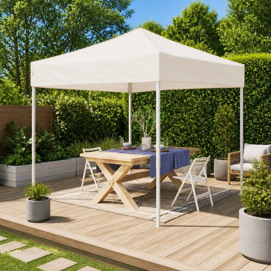 Folding Party Tent Cream 3x3m Outdoor Gazebo Canopy Portable