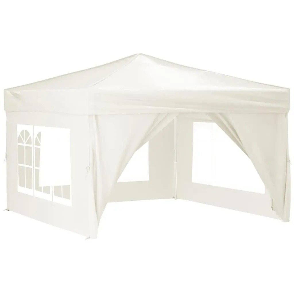 Folding Party Tent with Sidewalls Cream 3x3m Outdoor Canopy Gazebo