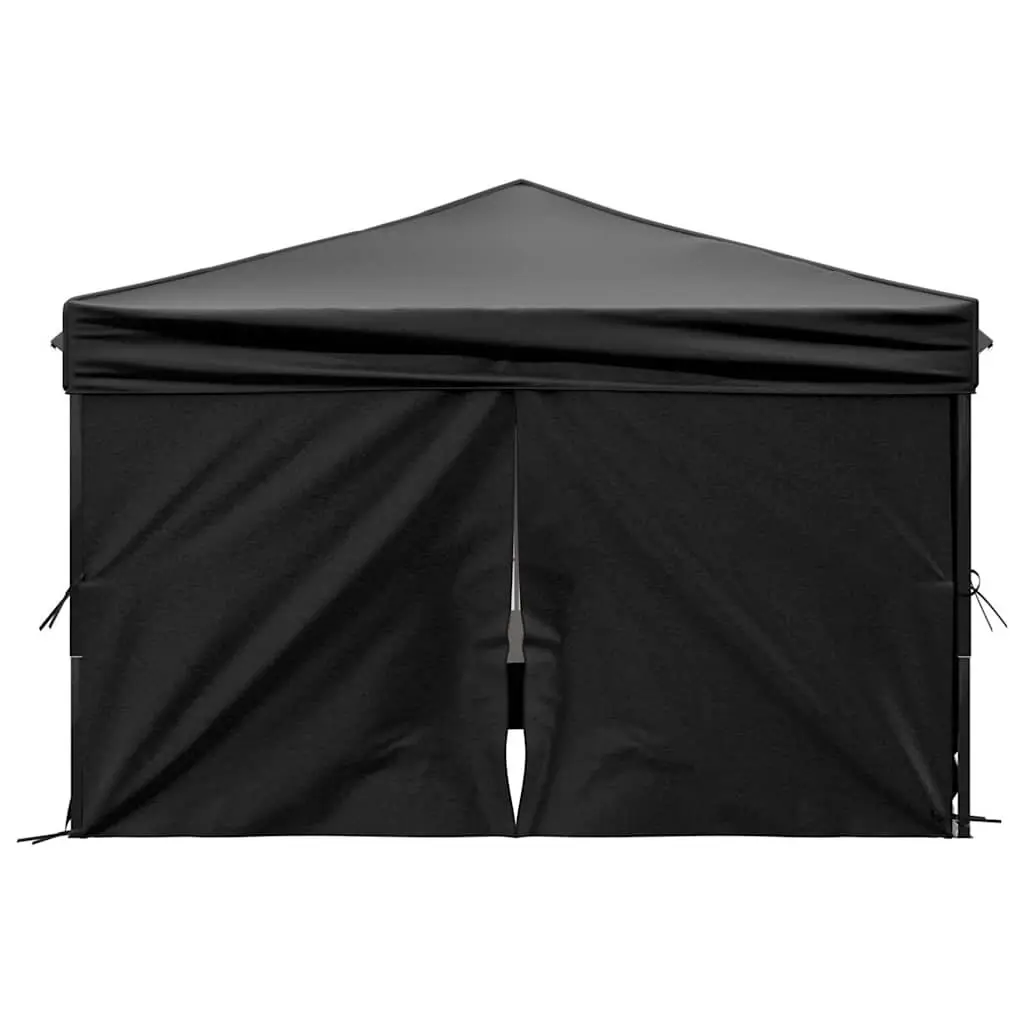 Folding Party Tent with Sidewalls Black 3x3m Portable Outdoor Gazebo Canopy