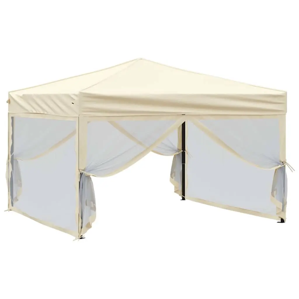 Folding Party Tent with Sidewalls Cream 3x3m Outdoor Canopy Gazebo