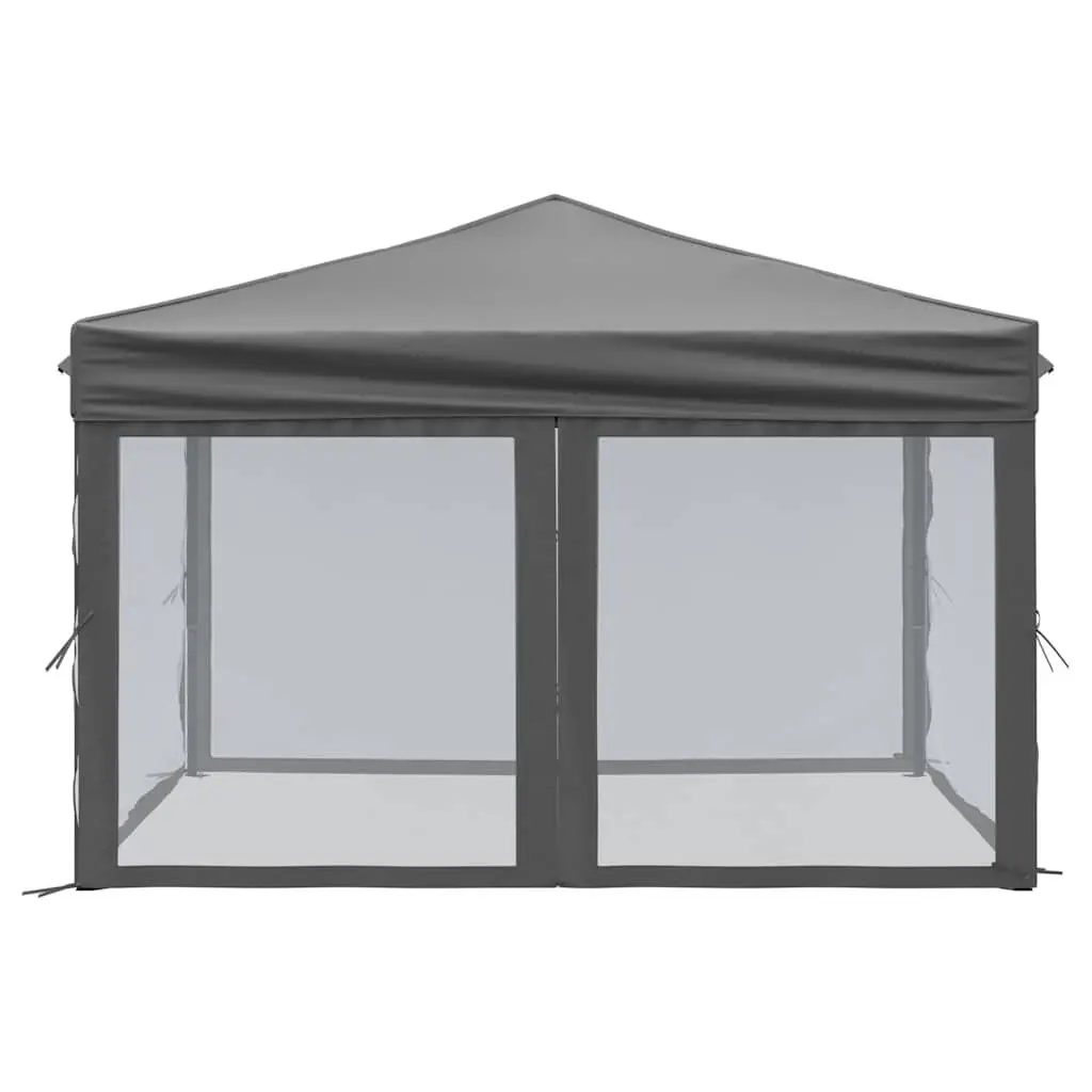 Outdoor Folding Canopy Tent with Sidewalls 3x3m Anthracite