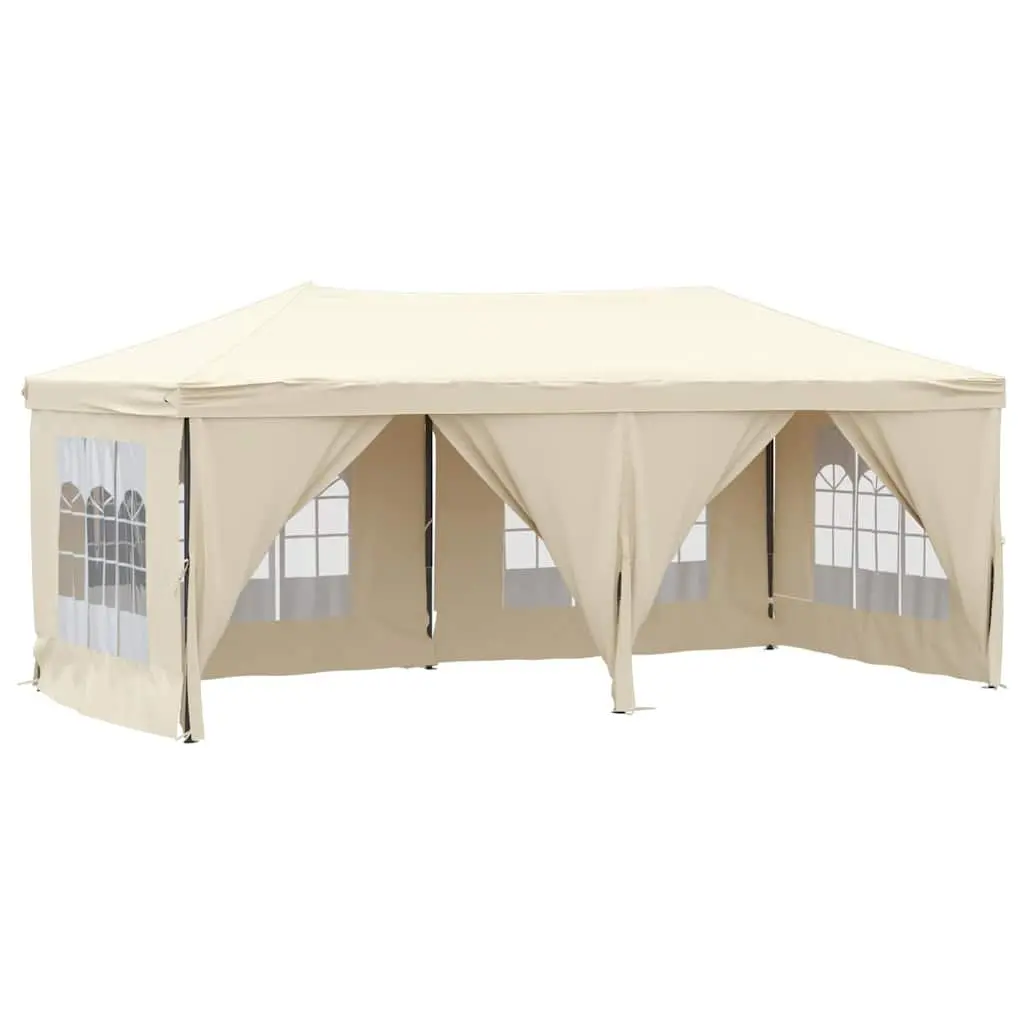 Folding Party Tent Cream 3x6m Outdoor Canopy Gazebo with Sidewalls