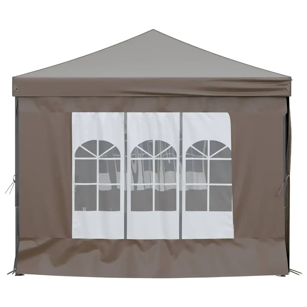 Folding Party Tent with Sidewalls Taupe 3x6m Outdoor Canopy Gazebo