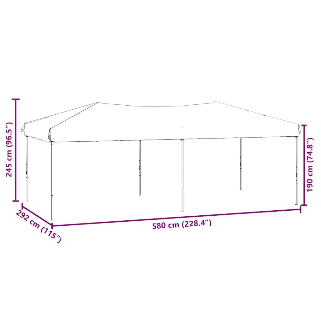 Folding Party Tent with Sidewalls Taupe 3x6m Outdoor Canopy Gazebo