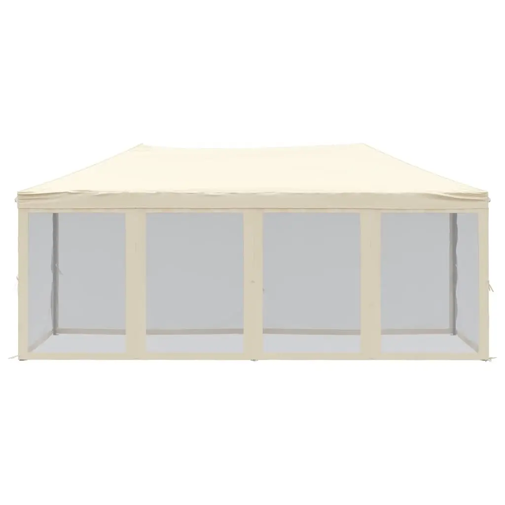 Folding Party Tent with Sidewalls Cream 3x6m Outdoor Gazebo Canopy