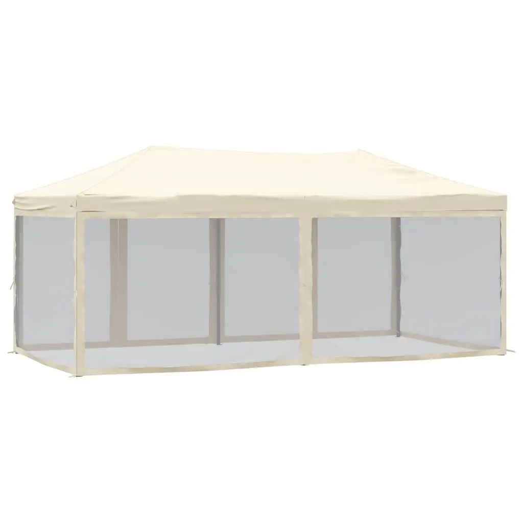 Folding Party Tent with Sidewalls Cream 3x6m Outdoor Gazebo Canopy