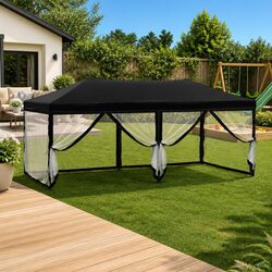 Folding Party Tent with Sidewalls Black 3x6 m Outdoor Canopy Gazebo Events