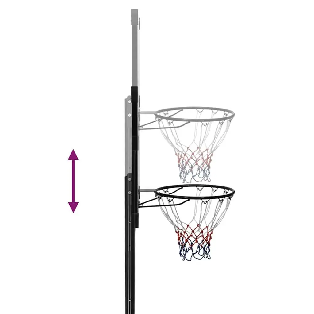 Basketball Hoop Stand Adjustable Transparent Polycarbonate 256-361cm