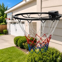 Basketball Rim 45cm Steel Black Ring Wall Mount Indoor Outdoor Home Court Hoop