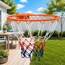 Indoor/Outdoor Steel Basketball Rim - 39cm Orange