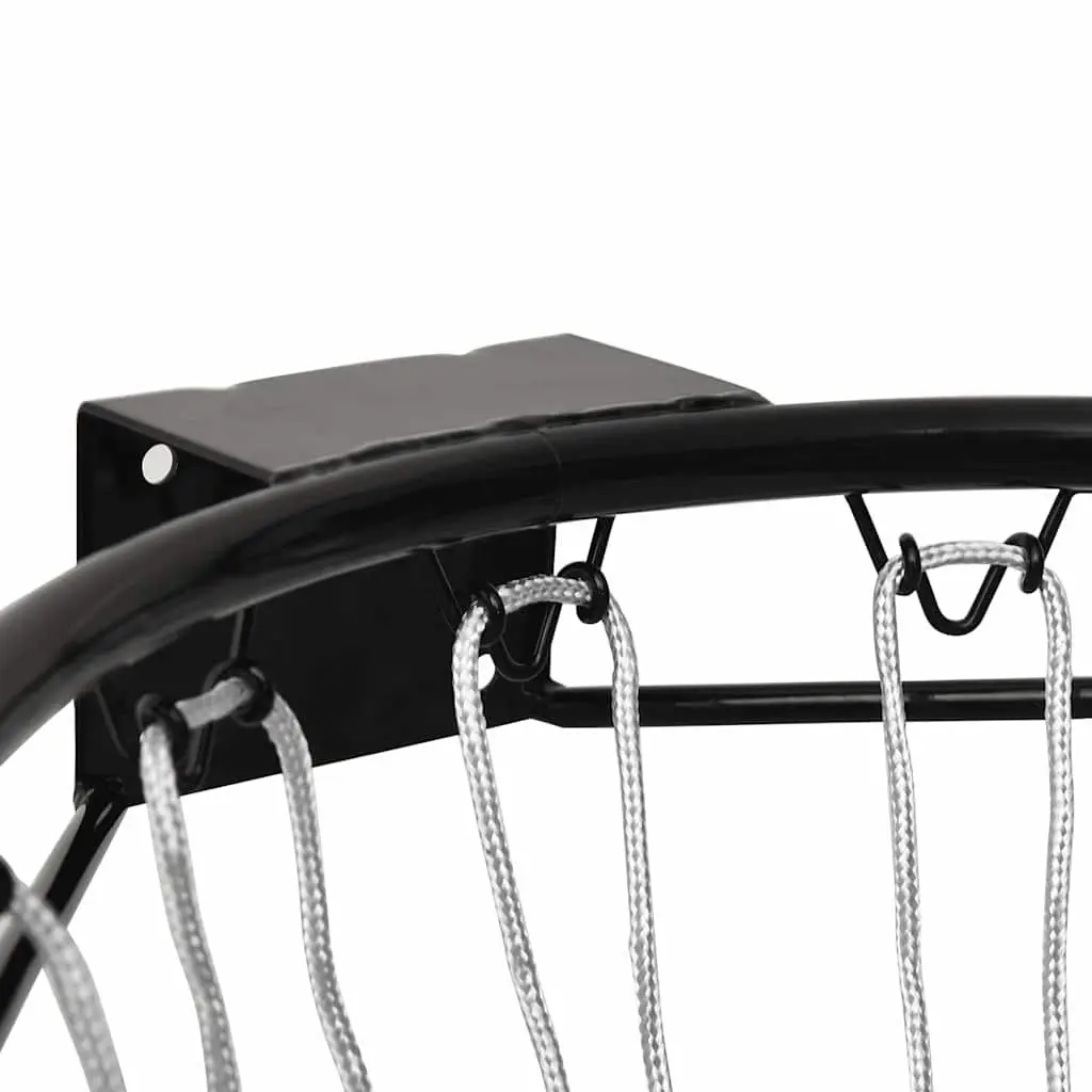 Basketball Rim Steel Frame 39 cm Wall-Mounted Nylon Net Indoor Outdoor