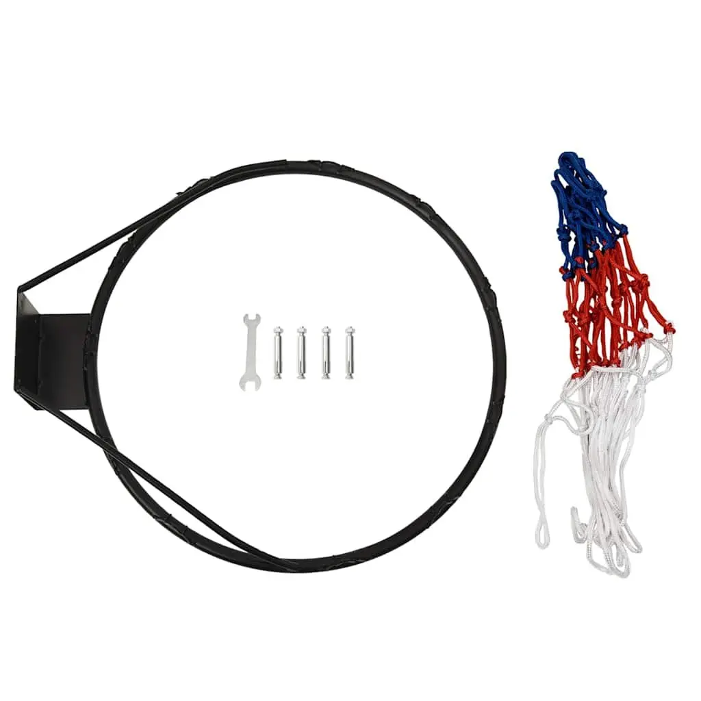 Basketball Rim Steel Frame 39 cm Wall-Mounted Nylon Net Indoor Outdoor