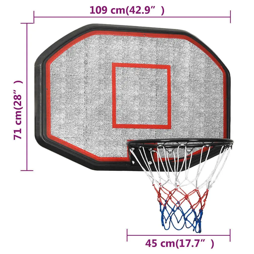 Basketball Backboard Wall-Mounted Polyethene 109 x 71 cm