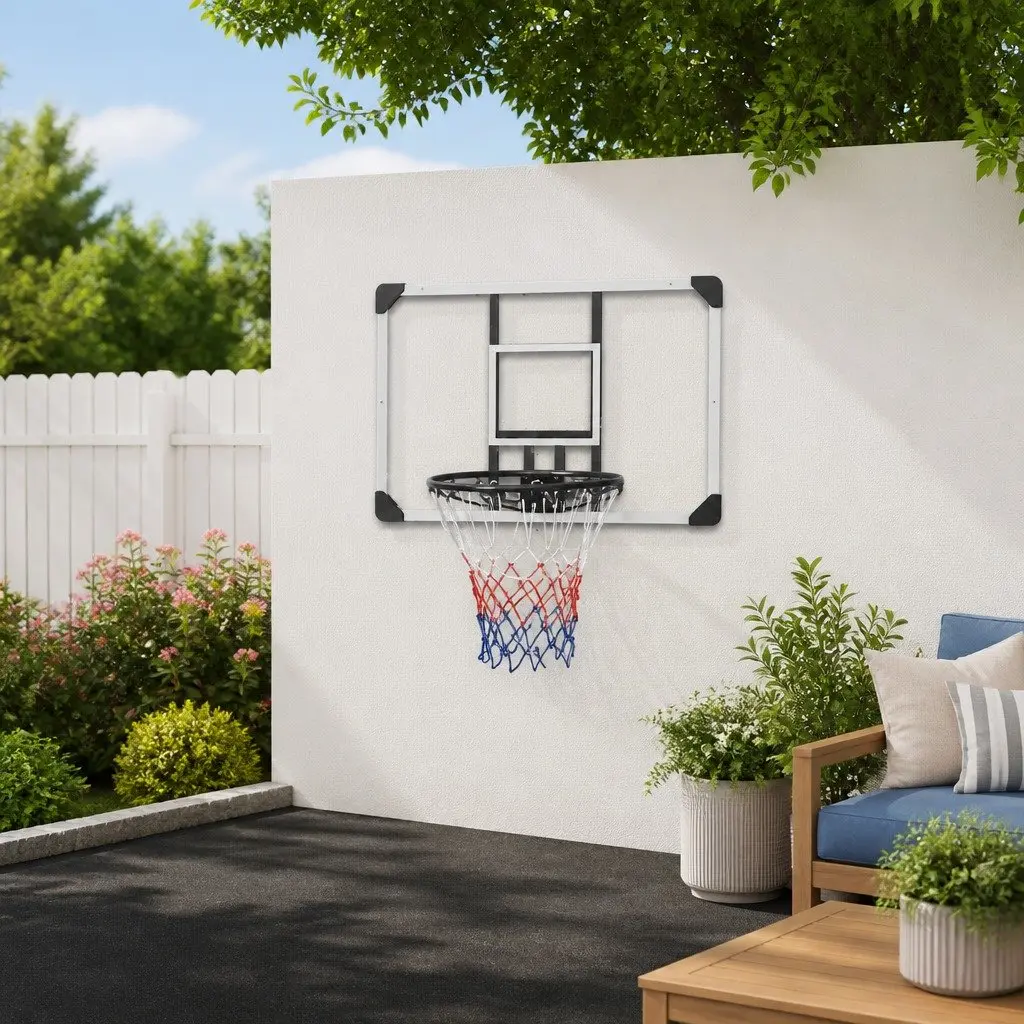 Basketball Backboard Transparent 90x60cm Polycarbonate Wall-Mounted Hoop