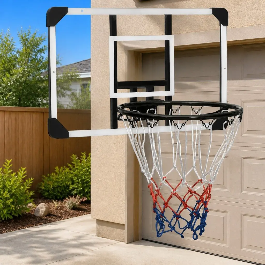 Basketball Backboard 71x45cm with Steel Rim and Nylon Net