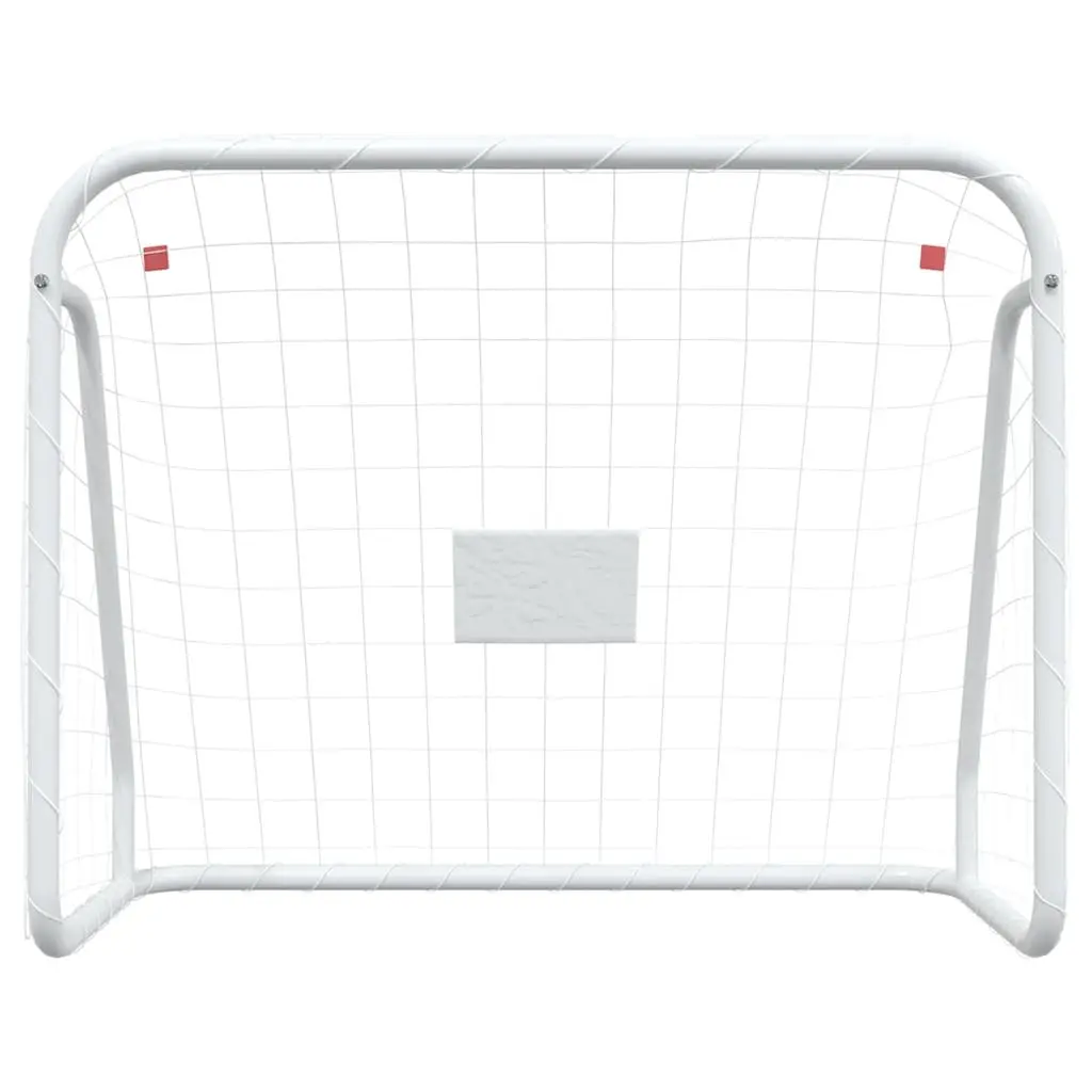 Football Goal with Net Steel Frame White 125x96x60cm Polyester Training
