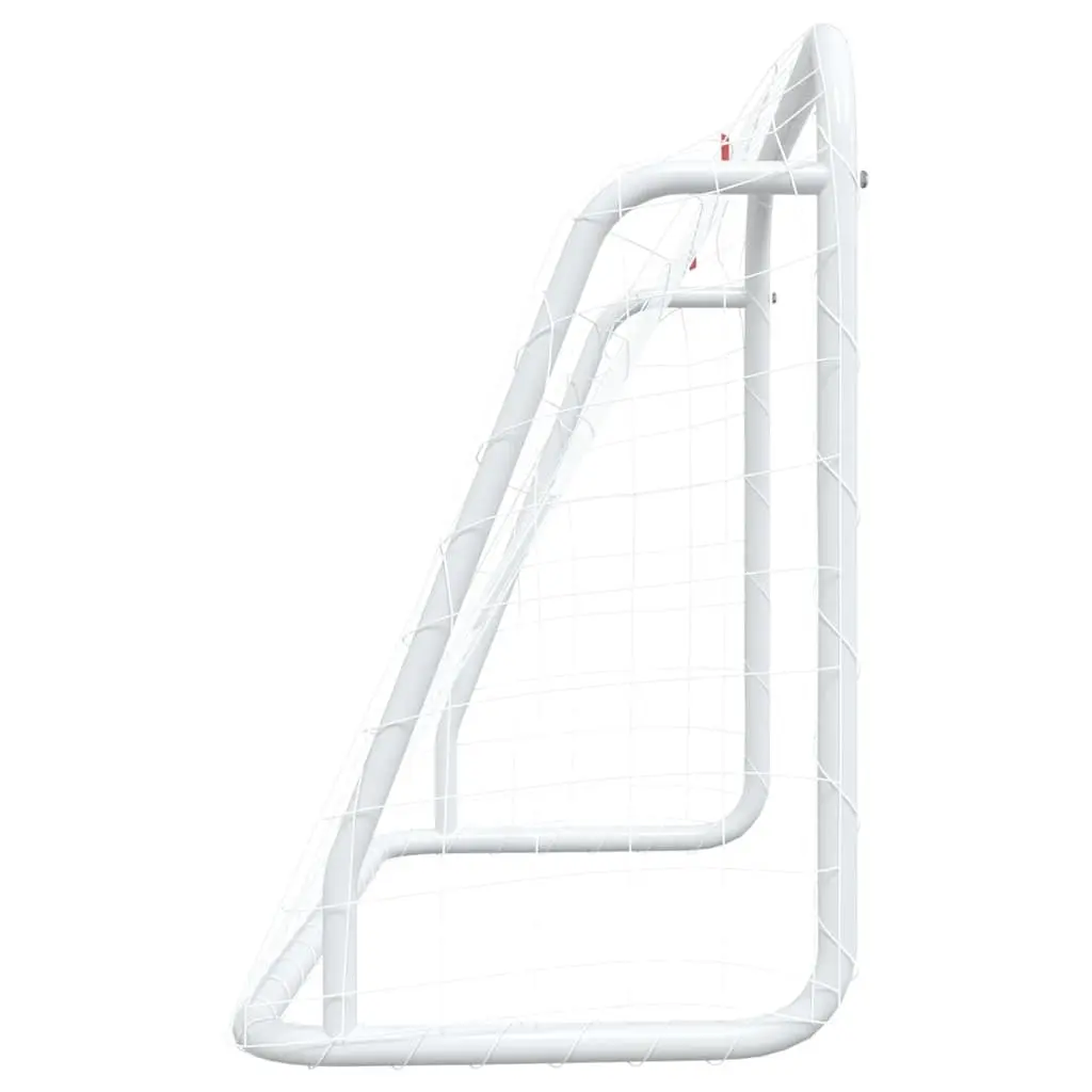 Football Goal with Net Steel Frame White 125x96x60cm Polyester Training
