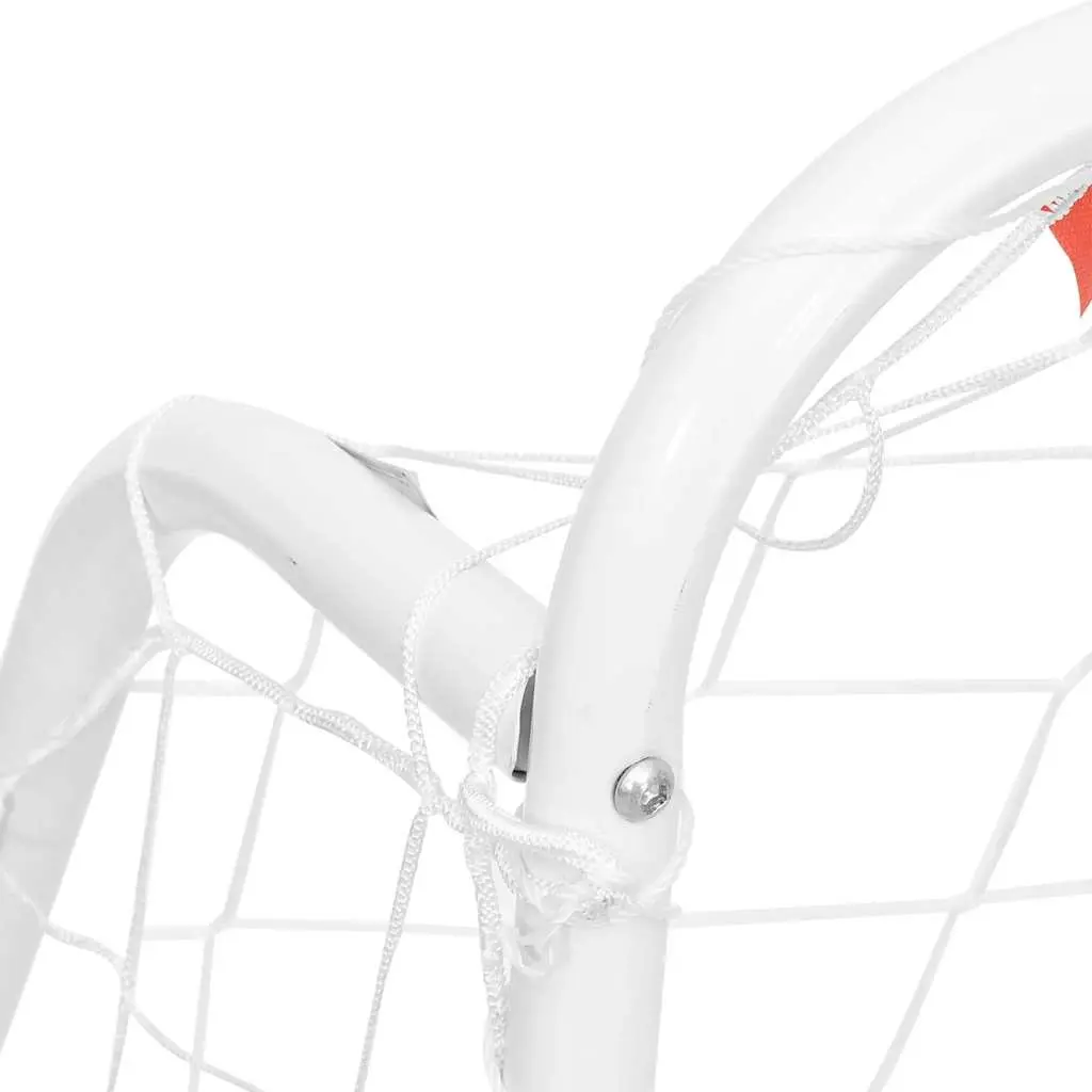 Football Goal with Net Steel Frame White 125x96x60cm Polyester Training
