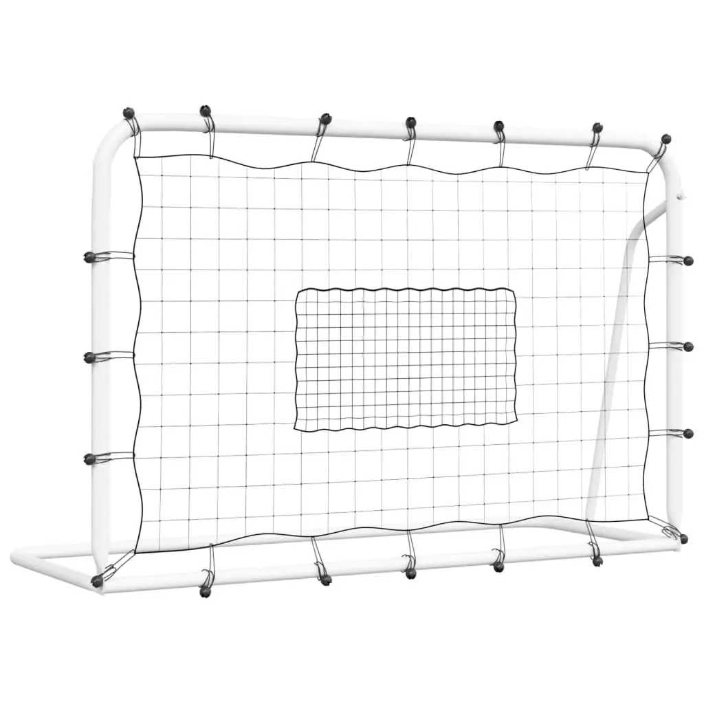 Football Net Rebounder Training Aid Steel Frame Portable 184 x 61 x 123 cm White