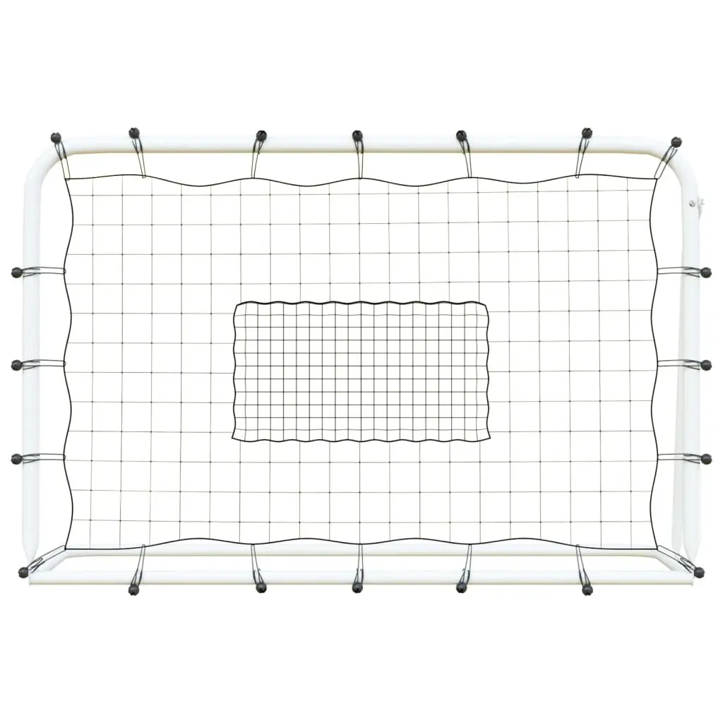 Football Net Rebounder Training Aid Steel Frame Portable 184 x 61 x 123 cm White
