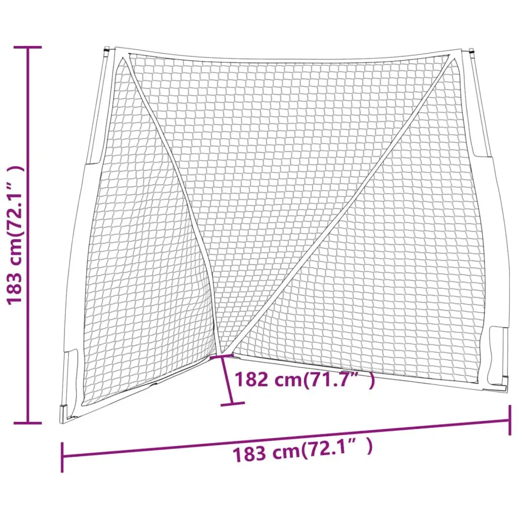 Baseball Net Portable Training Aid Steel Frame Polyester 183cm