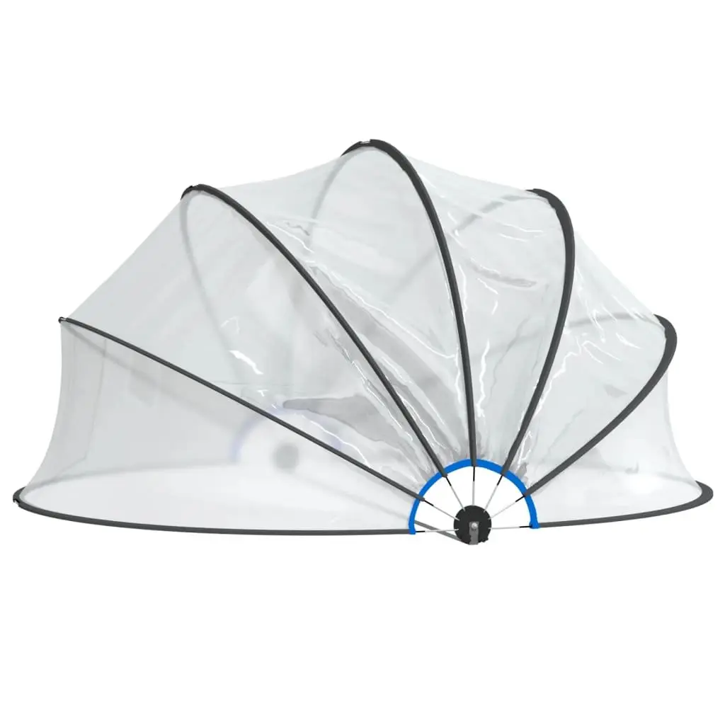 Pool Dome Round 376x188 cm Transparent PVC Shelter Cover Hinged Tent