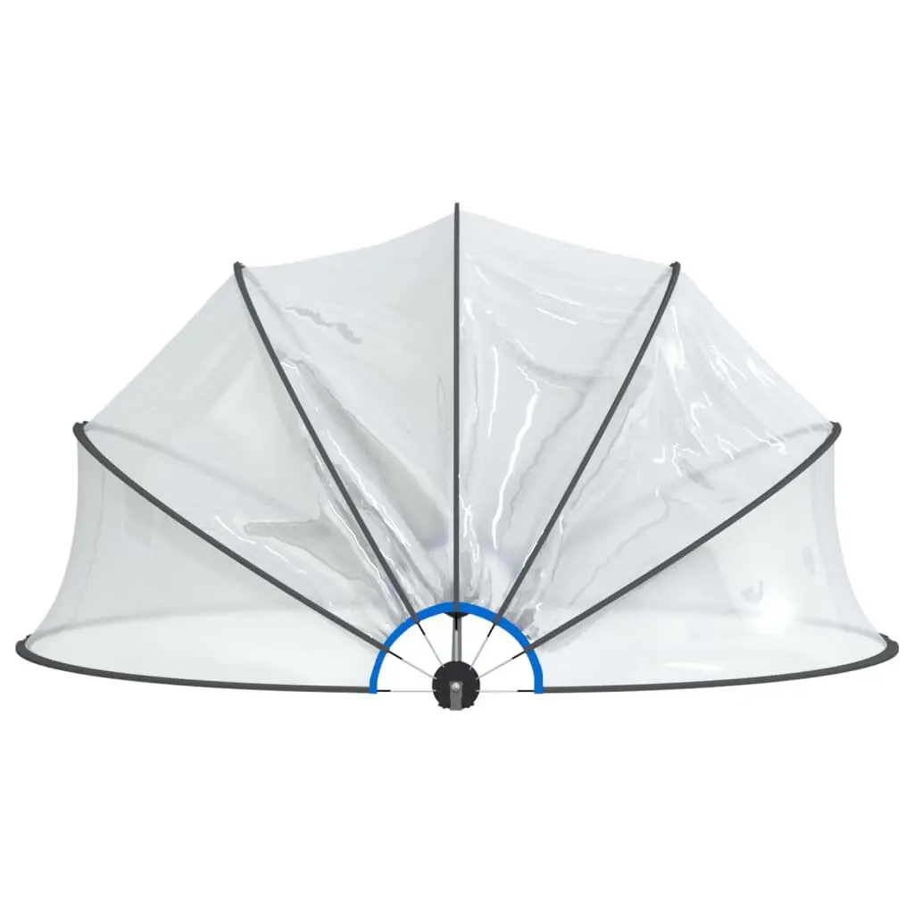 Pool Dome Round 376x188 cm Transparent PVC Shelter Cover Hinged Tent