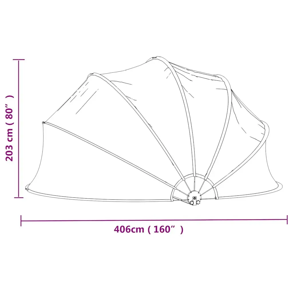 Pool Dome Transparent PVC Cover 406x203 cm Shelter Enclosure Protection