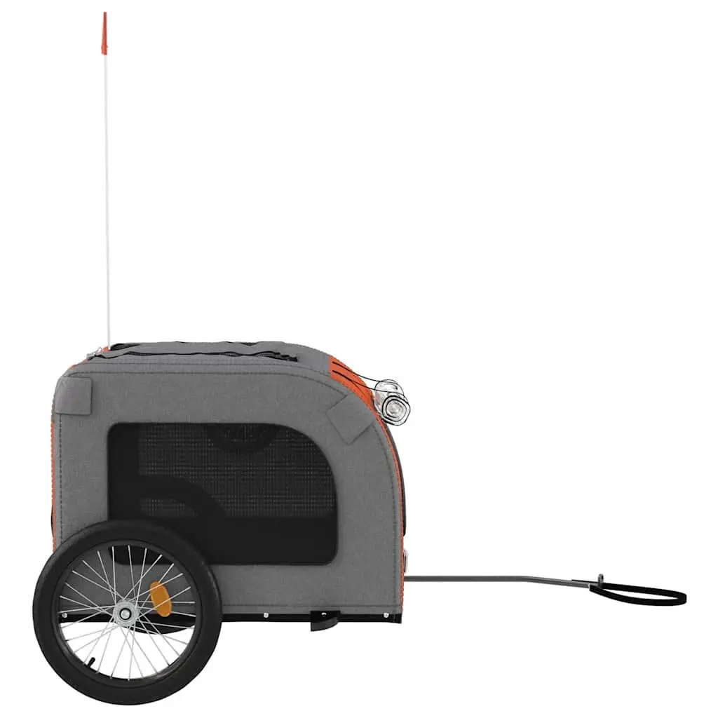 Pet Bike Trailer Red Oxford Fabric Iron Frame Small Dogs