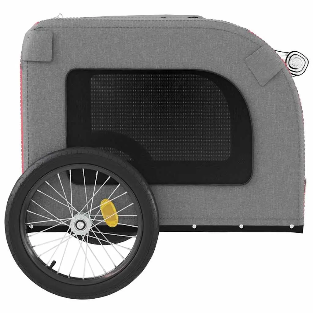 Pet Bike Trailer Red Oxford Fabric Iron Frame Small Dogs