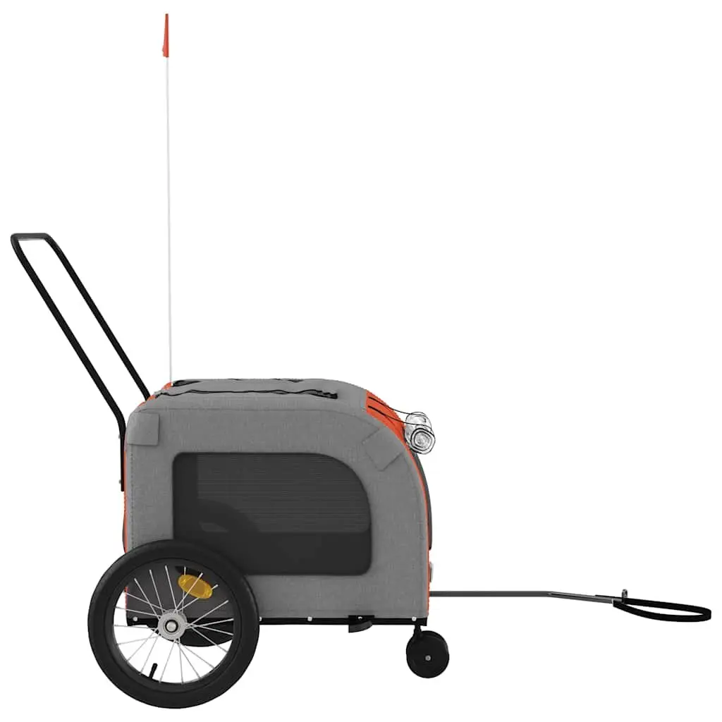 Pet Bike Trailer Orange Oxford Fabric Iron Frame Small Size