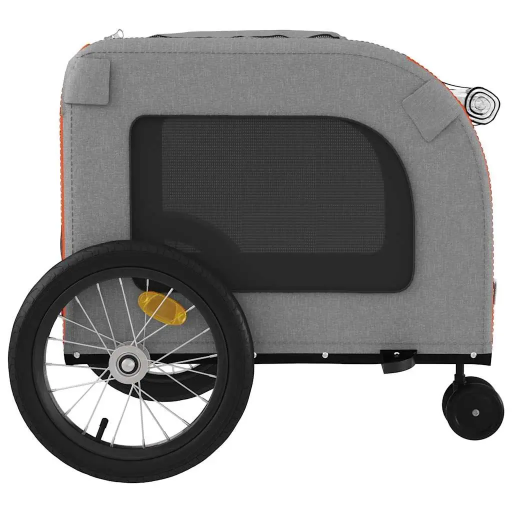 Pet Bike Trailer Orange Oxford Fabric Iron Frame Small Size